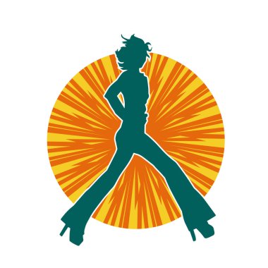 Seksi poz vermiş ince bir kadın modelinin silueti.. 