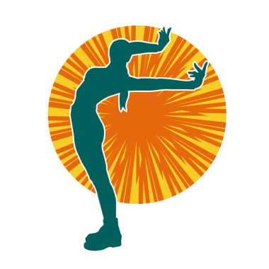 Seksi poz vermiş ince bir kadın modelinin silueti.. 