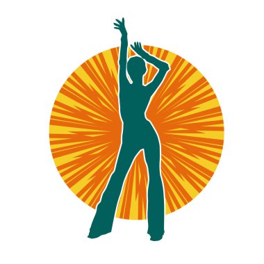 Seksi poz vermiş ince bir kadın modelinin silueti.. 