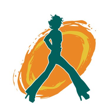 Seksi poz vermiş ince bir kadın modelinin silueti.. 