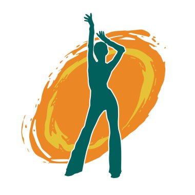 Seksi poz vermiş ince bir kadın modelinin silueti.. 