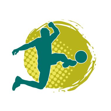 Top tekmeleyen bir erkek futbolcunun silueti. Hareket halindeki bir futbolcunun silueti.