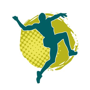 Zıplayan bir adamın silueti. Sıradan bir erkeğin silueti..