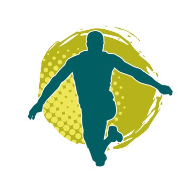 Zıplayan bir adamın silueti. Sıradan bir erkeğin silueti..