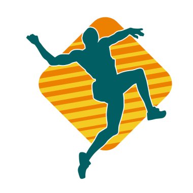 Zıplayan bir adamın silueti. Sıradan bir erkeğin silueti..