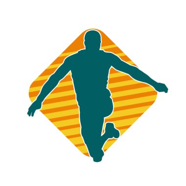 Zıplayan bir adamın silueti. Sıradan bir erkeğin silueti..