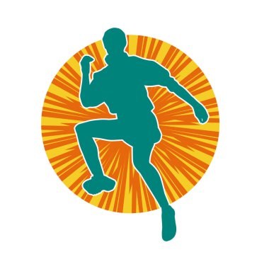 Zayıf kadın silueti egzersiz yapıyor. Spor yapan, spor yapan bir kadının silüeti.. 