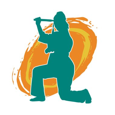 Dövüş sanatları yapan zayıf bir kadının silueti. Dövüş sanatlarında çalışan bir kadının silueti..