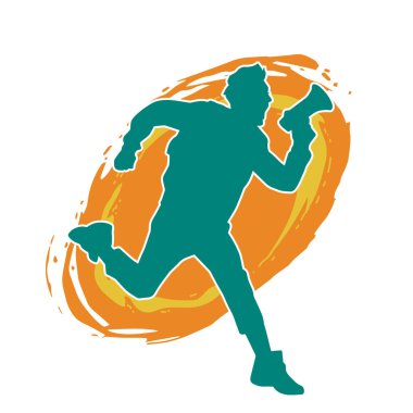 Megafon hoparlöründen bağıran bir adamın silueti. Bir spikerin silueti hoparlör aracıyla bağırır.