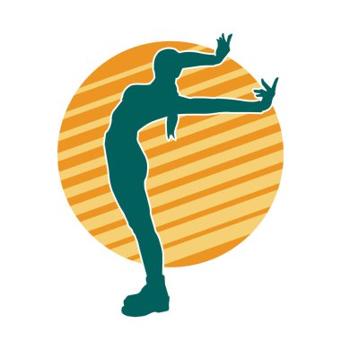 Seksi poz vermiş ince bir kadın modelinin silueti.. 