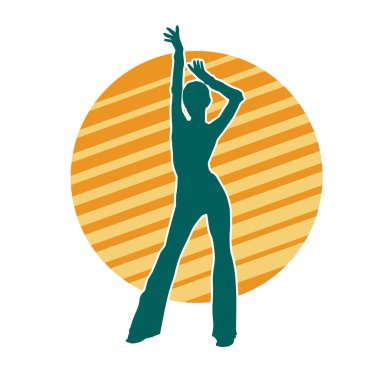 Seksi poz vermiş ince bir kadın modelinin silueti.. 