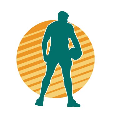 Sabit pozisyondaki bir erkek futbolcunun silueti. Hareket halindeki bir futbolcunun silueti.