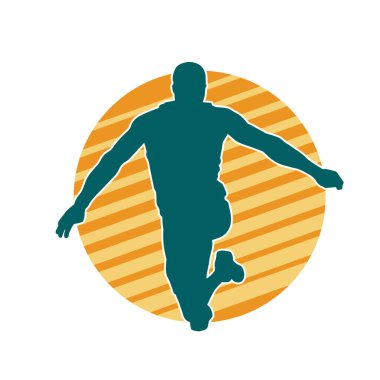 Zıplayan bir adamın silueti. Sıradan bir erkeğin silueti..