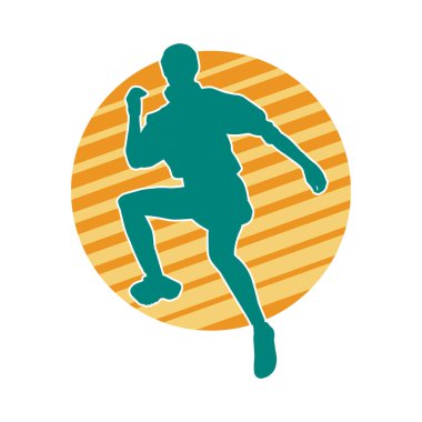 Zayıf kadın silueti egzersiz yapıyor. Spor yapan, spor yapan bir kadının silüeti.. 