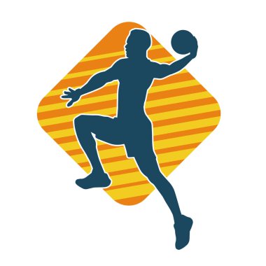 Basket oyuncusunun silueti hareket halinde. Bir erkek basket topu atleti silueti..