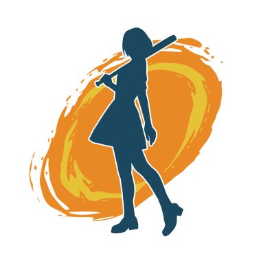 Genç bir kızın silueti, kız kıyafeti ve kadın pozu giymiş..