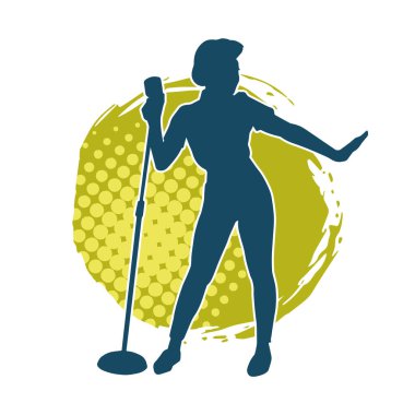 Klasik bir kadın şarkıcının silueti.