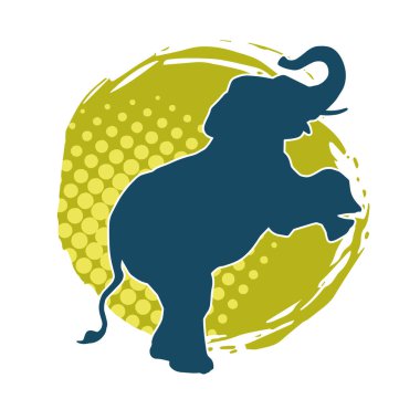 Büyük bir fil hayvanının silueti. Vahşi bir fil hayvanının silueti..