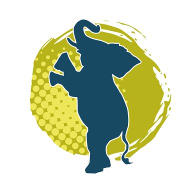 Büyük bir fil hayvanının silueti. Vahşi bir fil hayvanının silueti..