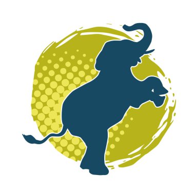 Büyük bir fil hayvanının silueti. Vahşi bir fil hayvanının silueti..