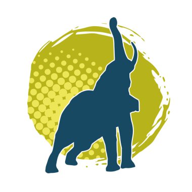 Büyük bir fil hayvanının silueti. Vahşi bir fil hayvanının silueti..