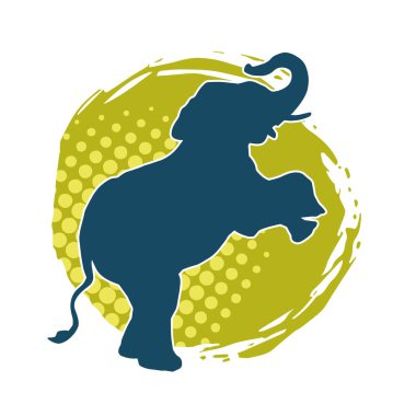 Büyük bir fil hayvanının silueti. Vahşi bir fil hayvanının silueti..