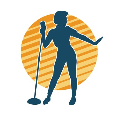 Klasik bir kadın şarkıcının silueti.