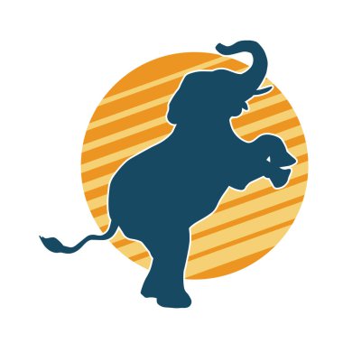 Büyük bir fil hayvanının silueti. Vahşi bir fil hayvanının silueti..