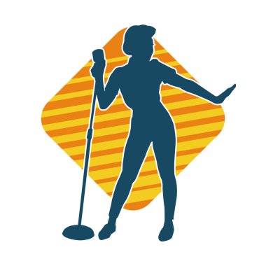 Klasik bir kadın şarkıcının silueti.