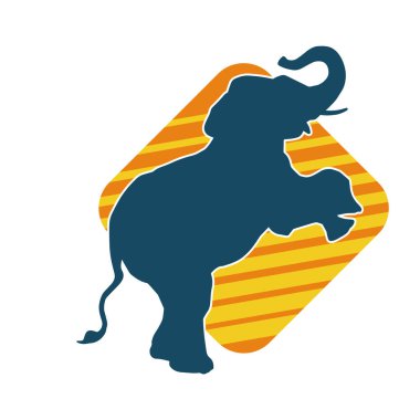 Büyük bir fil hayvanının silueti. Vahşi bir fil hayvanının silueti..