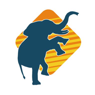 Büyük bir fil hayvanının silueti. Vahşi bir fil hayvanının silueti..