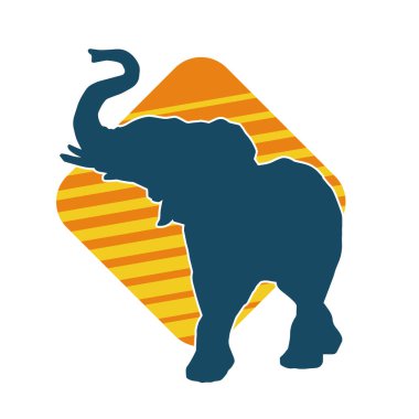 Büyük bir fil hayvanının silueti. Vahşi bir fil hayvanının silueti..