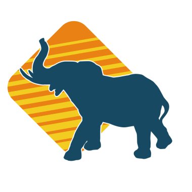 Büyük bir fil hayvanının silueti. Vahşi bir fil hayvanının silueti..