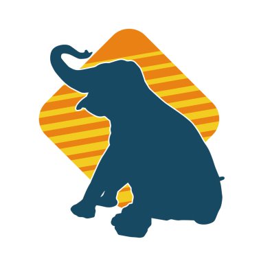 Büyük bir fil hayvanının silueti. Vahşi bir fil hayvanının silueti..