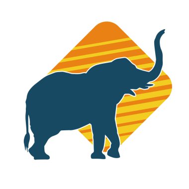 Büyük bir fil hayvanının silueti. Vahşi bir fil hayvanının silueti..