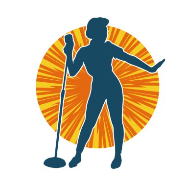 Klasik bir kadın şarkıcının silueti.