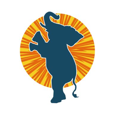 Büyük bir fil hayvanının silueti. Vahşi bir fil hayvanının silueti..