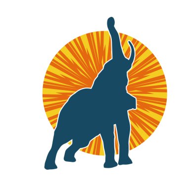 Büyük bir fil hayvanının silueti. Vahşi bir fil hayvanının silueti..