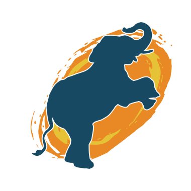 Büyük bir fil hayvanının silueti. Vahşi bir fil hayvanının silueti..