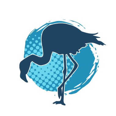 Flamingo kuşunun silueti zarif bir pozda..