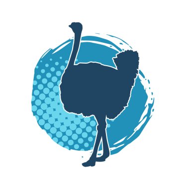 Devekuşu kuşunun silueti.