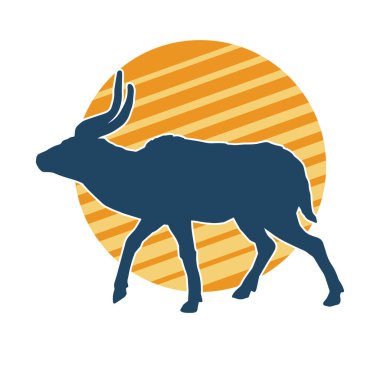 Kaçan vahşi bir antilobun silueti..