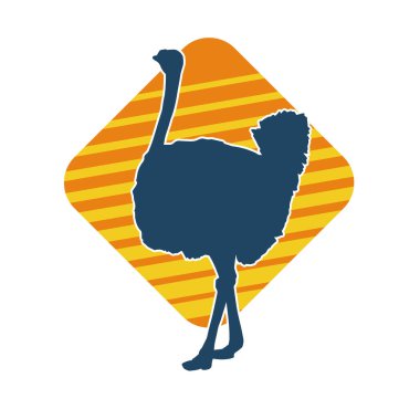 Devekuşu kuşunun silueti.