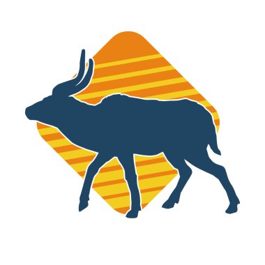 Kaçan vahşi bir antilobun silueti..