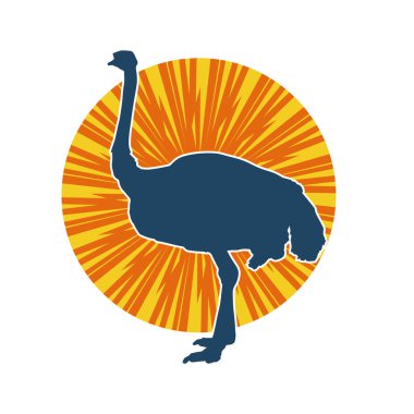 Devekuşu kuşunun silueti.