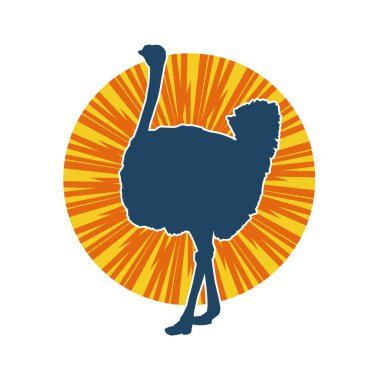 Devekuşu kuşunun silueti.