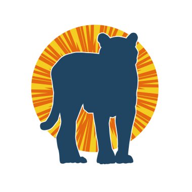 Kaplan bir hayvanın silueti.