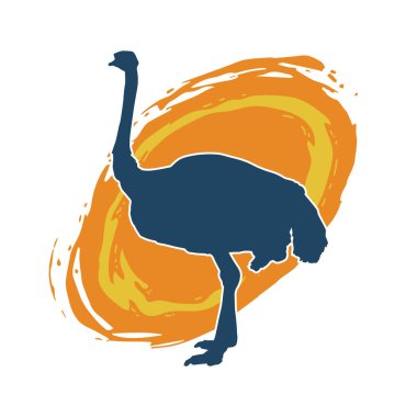 Devekuşu kuşunun silueti.