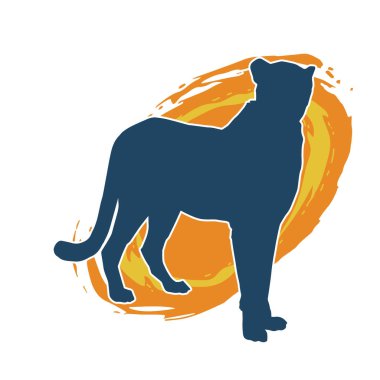 Dişi aslanların silueti.