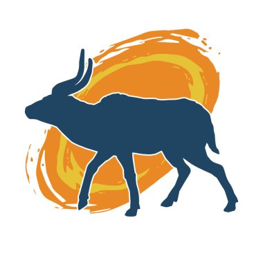 Kaçan vahşi bir antilobun silueti..